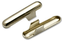 Metalsplinter (T-form)<BR> til Elastikbånd + snor,<BR> åbning 2,6 mm,<BR> nikkelbelagt