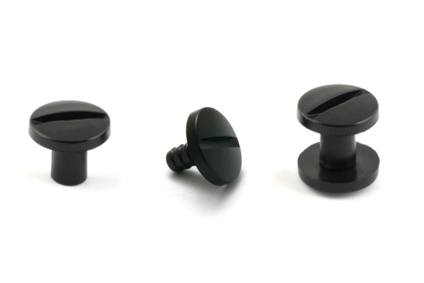 Kunststoff-Buchschrauben Einpresskopf schwarz