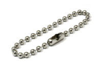Kuglekæder med lås, <BR>2,4 mm Ø, forniklet