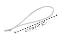 Færdige sløjfer af elastiksnor,<BR> hvid